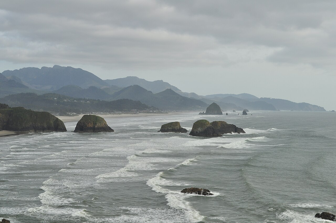 Haystack Rock and Cannon Beach from Ecola Point