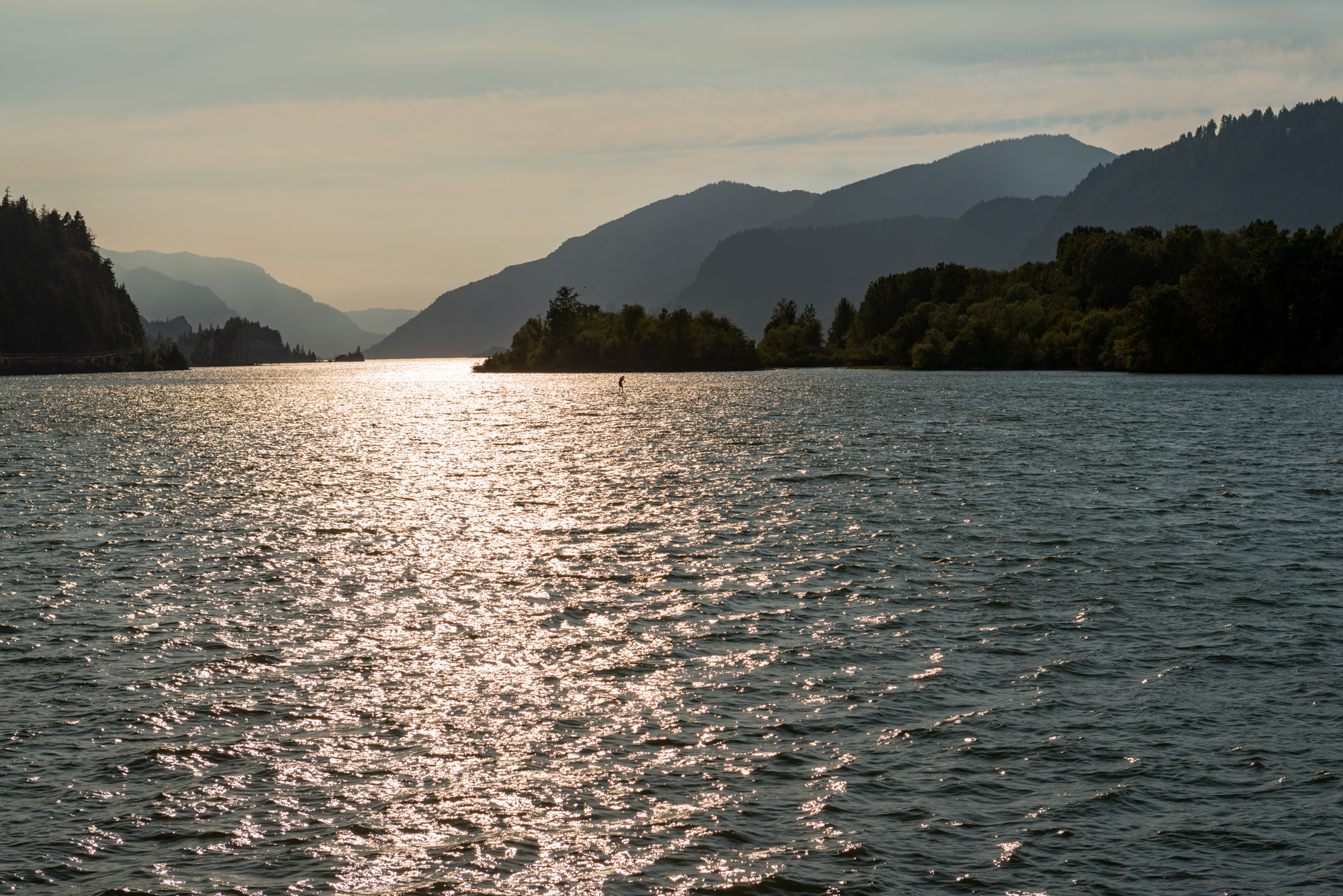 The Columbia River waterfront at Hood River viewed from the Hook